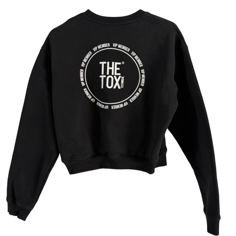 The Tox Technique Crewneck Sweatshirt Women’s SZ Medium Black Cropped